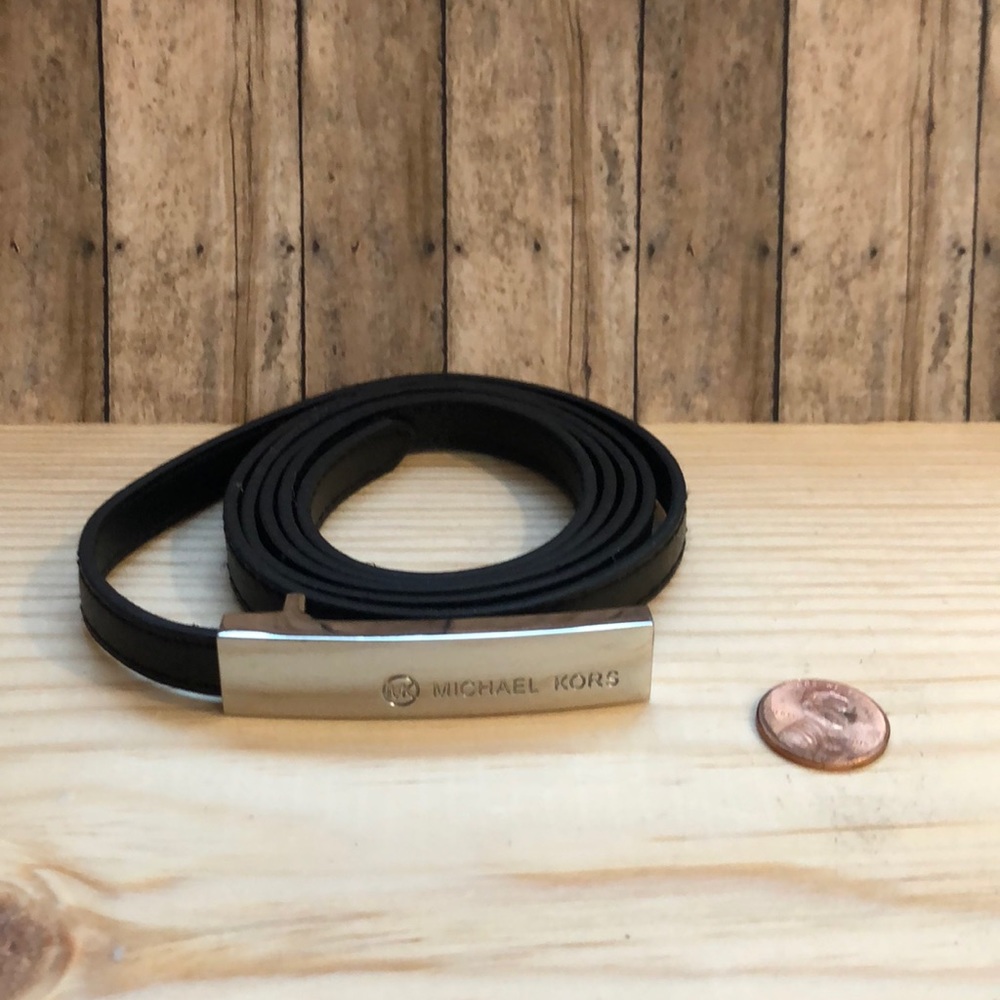 Michael Kors slim Black Silver Belt